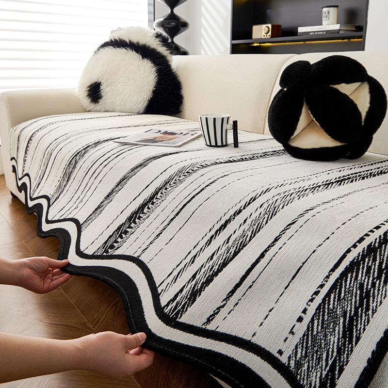 Chenier special-shaped sofa cushion, simple and modern 2025 non-slip cover, one-piece leather sofa, plush seat cushion.