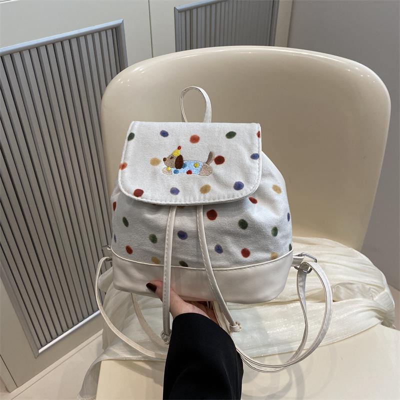 

Рюкзак Love Polka Dot Dog для женщин 2025 года, большая вместимость, студенческая сумка для занятий, рабочий рюкзак