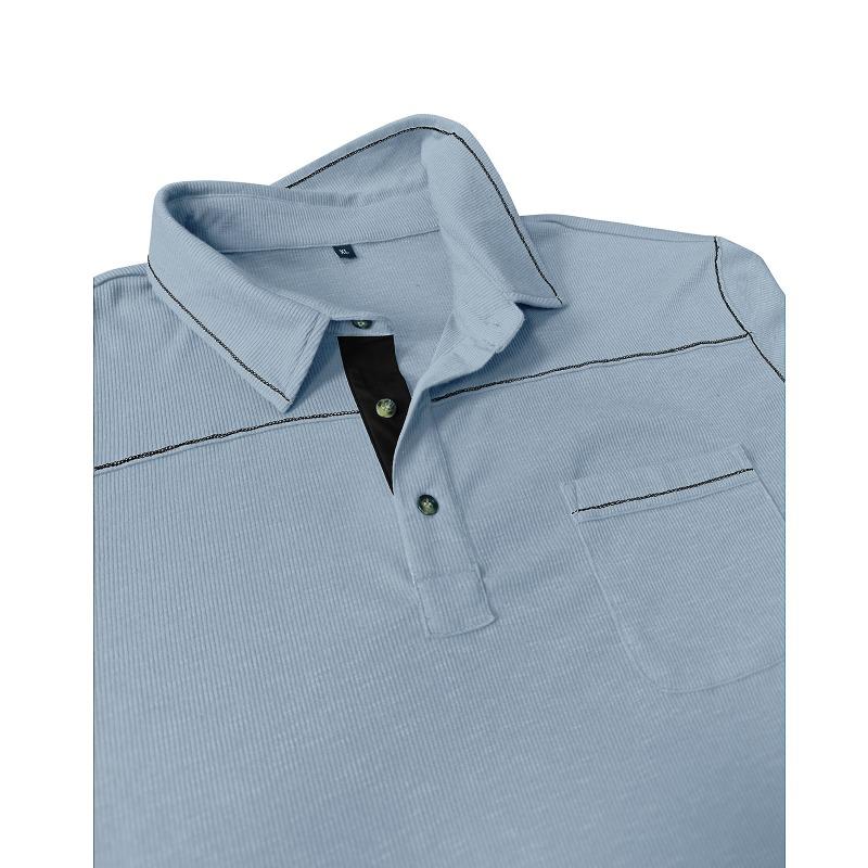 Mens Plus Size Fashion Turn Down Collar Short Sleeve Pocket Polo Shirt