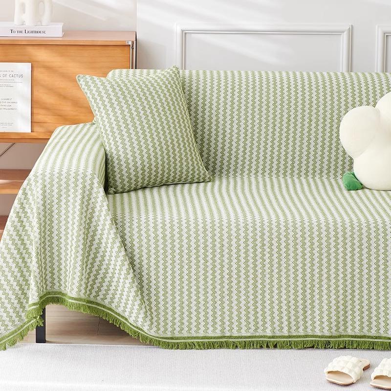 New Nordic Style Universal Four Seasons Anti-slip Sofa Cover Fabric Plush Lines Single Piece Back Cover Sofa Towel
