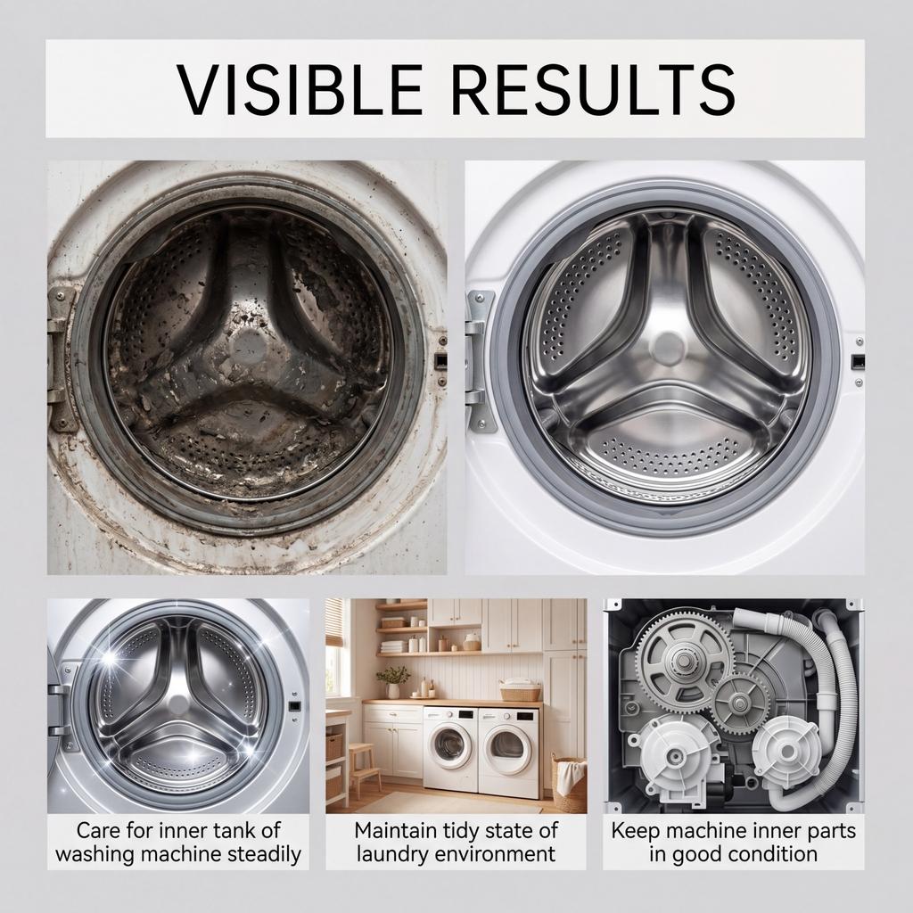 Washing Machine Cleaner Tablets for Deep Cleaning and Deodorizing Removes Residue Limescale and Odors Compatible with All Washing Machines 12 Pieces