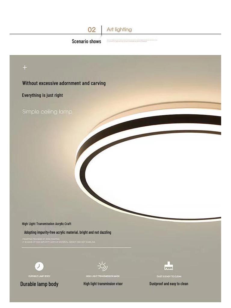 Round Ceiling Light Fixture for Bedroom, Living Room, Restaurant, or Balcony - Simple and Elegant Lighting Solution