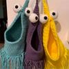 Funny Knitted Plant Flowerpot Hanging Basket Wall-mounted Vegetable Basket Fruit & Sundry Basket Crochet Storage Bag Home Decor