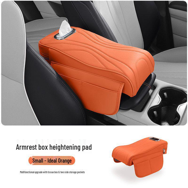 Zunjie S800 Armrest Box Pad with Tissue Box, Cup Holder, and Storage Bag for Car Interior Accessories.