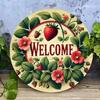 Vintage Strawberry Wall Decor Metal Art Sign for Home Office Garden