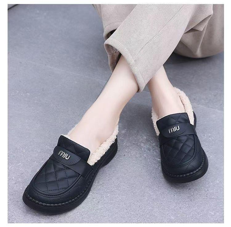 

Повседневные хлопковые туфли на толстой подошве, нескользящей мягкой подошве, новые осенне-зимние, теплые, модные туфли-дутики для женщин 38