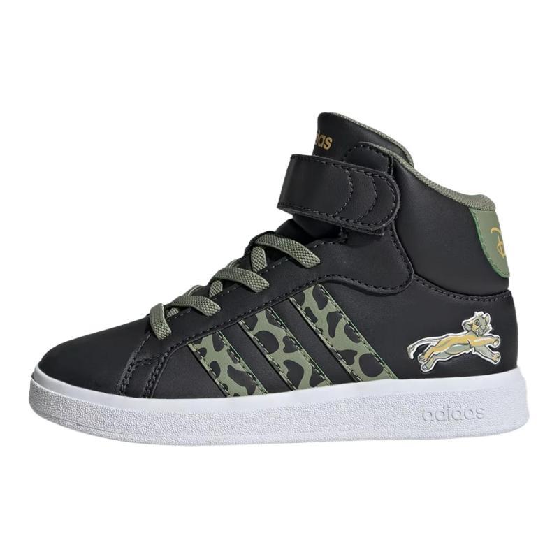Adidas Disney Lion King Anti Slip Wear Resistant Mid Top Kids' Skateboarding Shoes Black Green Kids' Sneakers IF4094