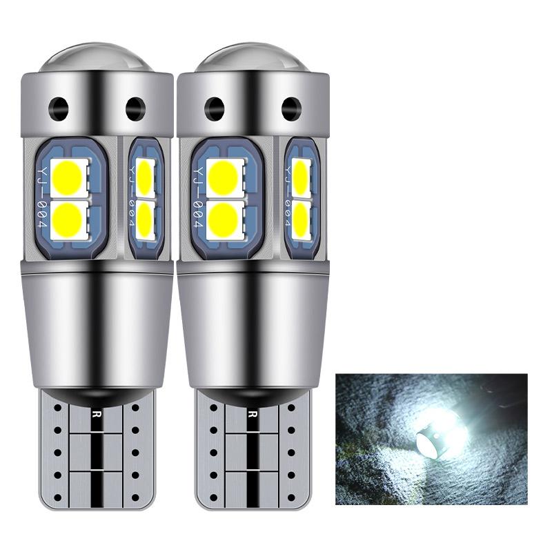2Pcs Super Brigh T10 W5W 168 192 Led Tail Light White 3030 10SMD 12V Car Led Auto Lamp CANBUS NO Error Car Marker Parking Bulb