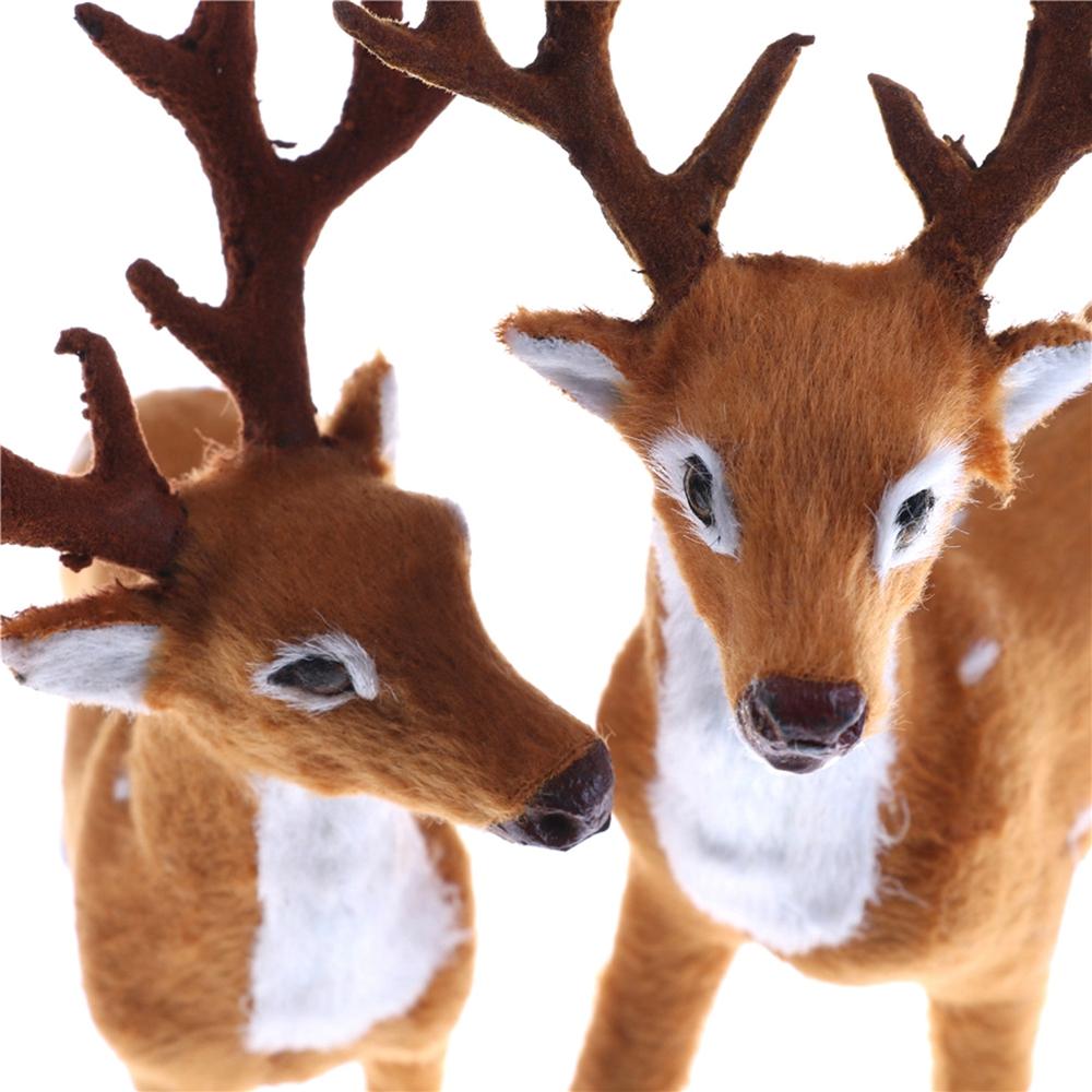 Simulation Reindeer 15/20/25cm Plush Reindeer Xmas Tree Pendant Christmas Deer Xmas Elk Decorations for Home New Year Ornaments