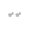 Inlaid with Zirconium Five-pointed Star Screw Earrings - Color 999 Pure Silver Childlike Innocence Love Flower Mickey Screw Earrings for Women To