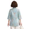 Elegant Imitation Silk Frog Button Top: New 2026 Chinese Style, Short-Sleeved for Middle-Aged & Elderly Women