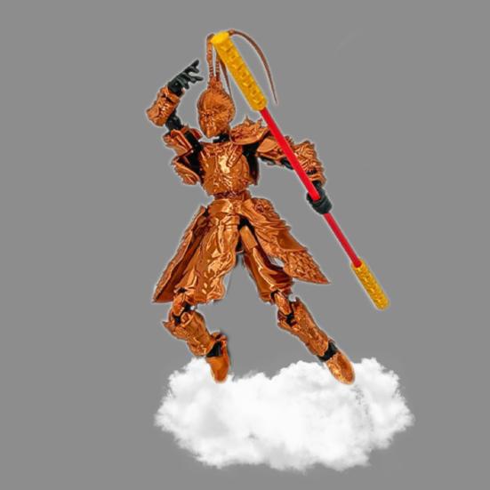 Monkey King Action Figure 3D Printed Movable Joints Monkey Model Great Sages Equalling Heaven Figurine Articulated Dummy Decoration Ornament