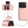For Xiaomi Redmi Note 13 Pro+ 5G Case Card Holder Kickstand Skin-Touch Phone Cover with Wrist Strap