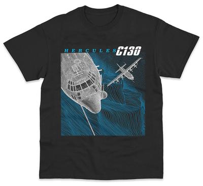 Creative Design C130 Hercules Transport Aircraft Lines Drawing TShirt Summer Cotton Short Sleeve ONeck Mens T Shirt New
