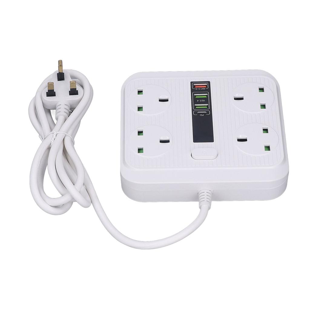Power Socket Multifunction 8 In 1 USB PD QC Port with 2m Cable for Home