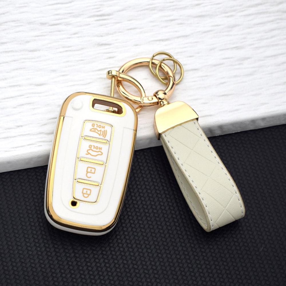 4 Buttons Car Key Case Cover Shell for Kia Sportage R Borreed Sorento K5 K7 Hyundai Tucson Azera IX35 Sonata Soft TPU Key Holder