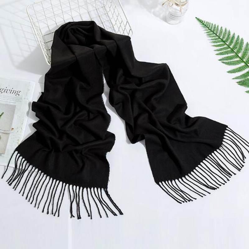 Men Wool Cashmere Scarf Winter Warm Tassel Long Scarves Women Casual ...