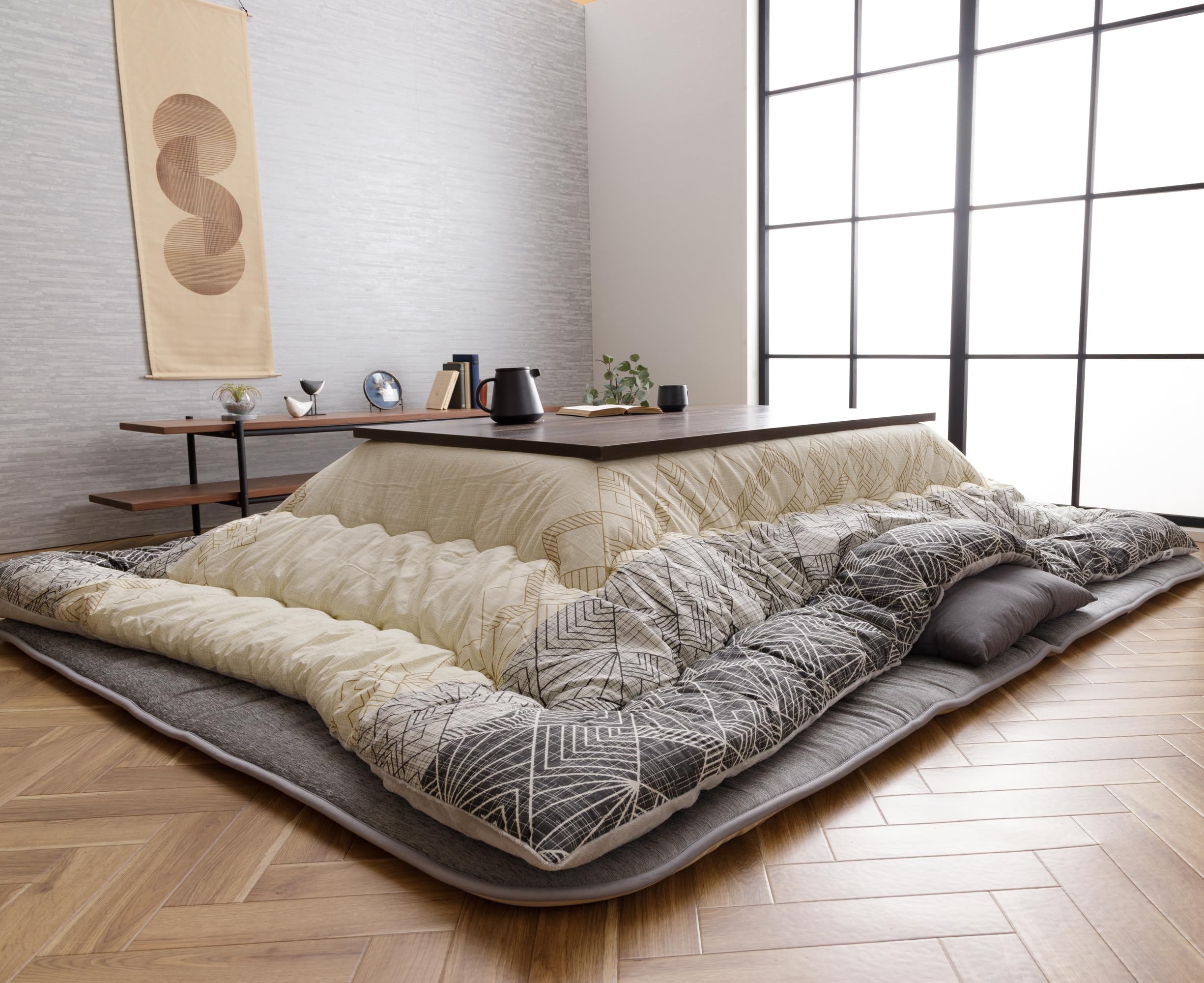 

IKEHIKO Котацу Футаба Квадратное Одеяло, Сделано в Японии, Прибл.. 205 x 205см, Слоновая кость, 100% хлопок, Пушистый и объемный, #1151990140103