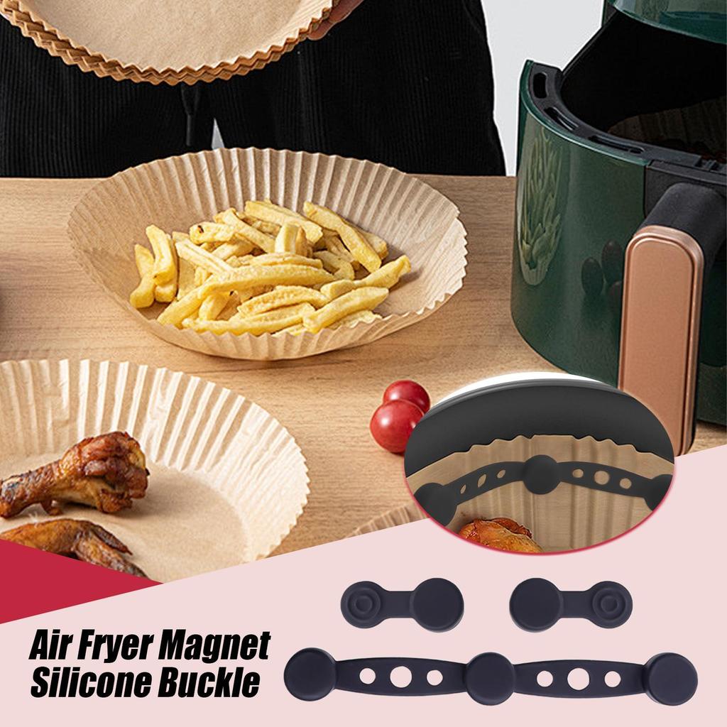 Air Fryer Magnets For Parchment Paper Silicone Magnet Buckle Air Fryer Accessories Liner Holder Replacement Parts 3 colors