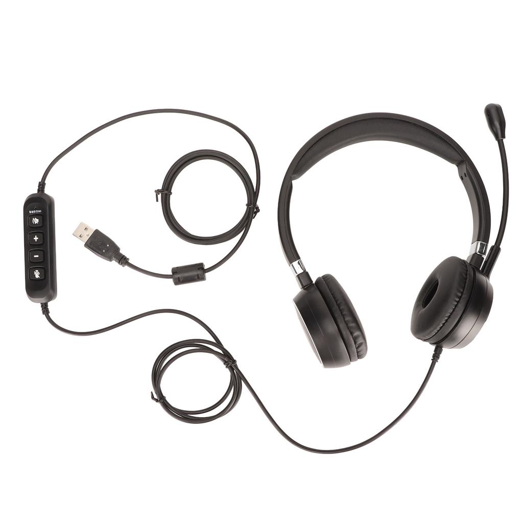 Telephone Headset Multifunctional Volume Adjustment Microphone Mute USB PC Headset for Call Center