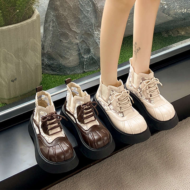 Women's Chunky Sole Ankle Boots - 2025 Summer Mesh Martin Boots Flat Platform Sandal Booties