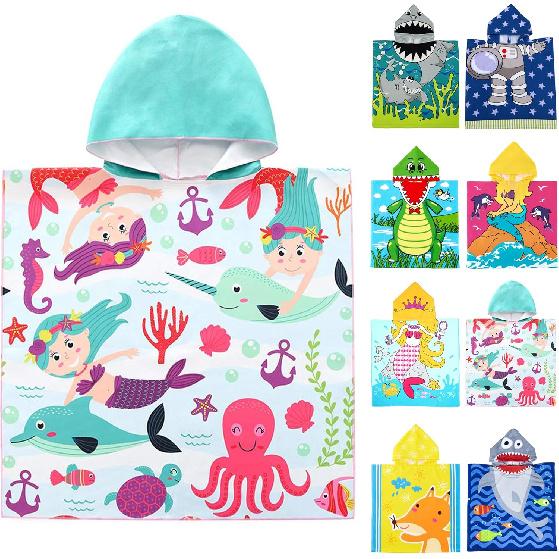 Cute Animal Hooded Beach Towel, Microfiber Bath Towels For Kids Toddler Infant Boy Girl, Animal Towels For Bath Pool Swim Swimwear Summer Beach