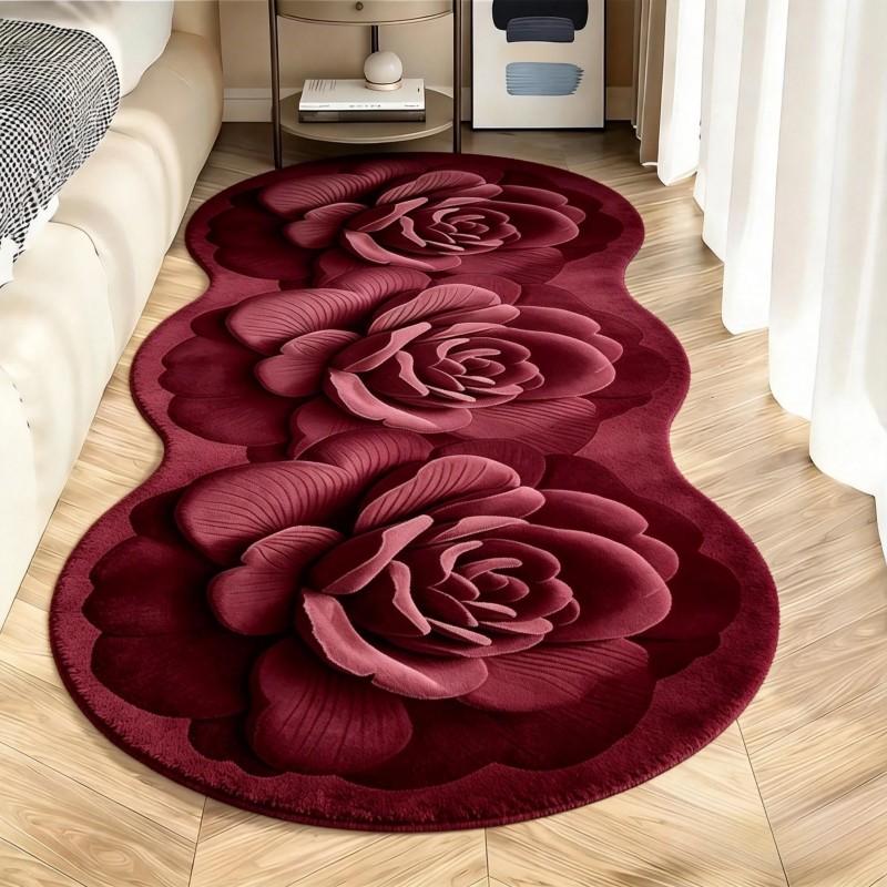 Irregular Rug Floral Soft Plush Non-slip