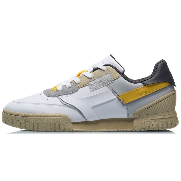Li-Ning Versatile Strategy Non-Slip Wear-Resistant Low-Top Skate Shoes Men Sneakers White Gray AGCQ305-3
