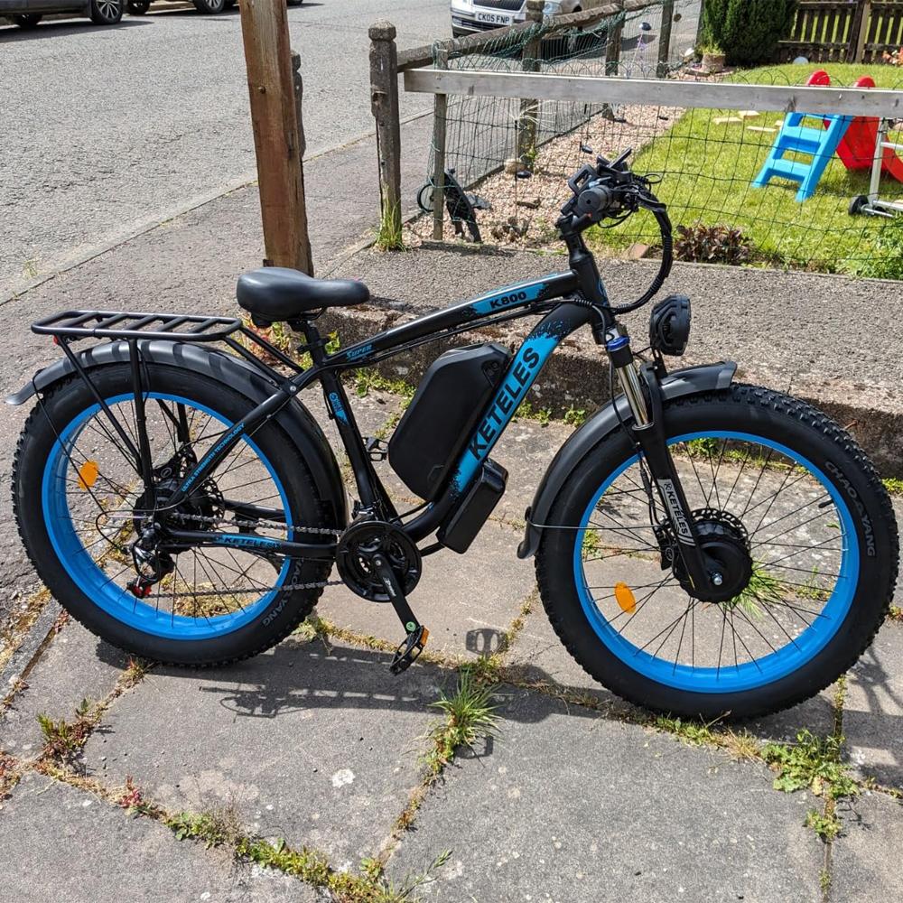 Electric Bicycle KETELES K800 1000Wx2 Dual Motor Electric Mountain Bike Top Speed 55Km/h 48V 23AH Max Range 100Km Load 150Kg 4 Colors