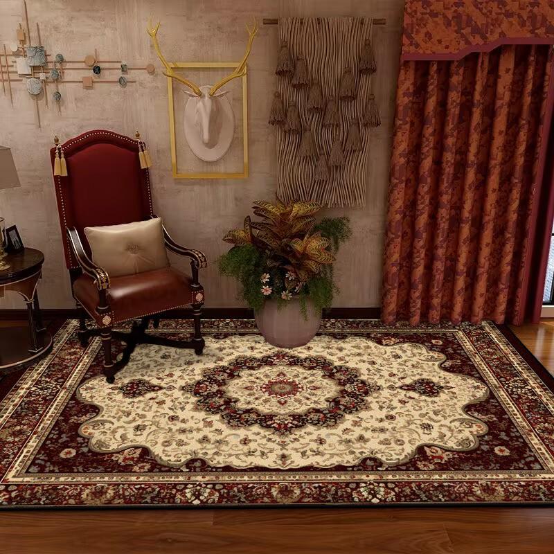 Retro Ethnic Style Bedroom Carpet Persian American Carpets Large Area Living Room Decoration Rugs Cloakroom Lounge Rug Washable