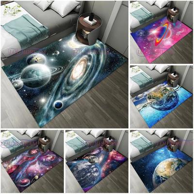 Universe Personalized 3D Earth Planet Pattern Carpet for Living Room Bedroom Carpet Door Mat Bath Mat Leisure Carpet Home Decor