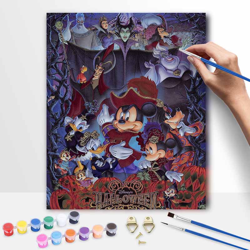 Disney Halloween Villains Painting Kit Canvas DIY Home Decor Gift 20x30cm