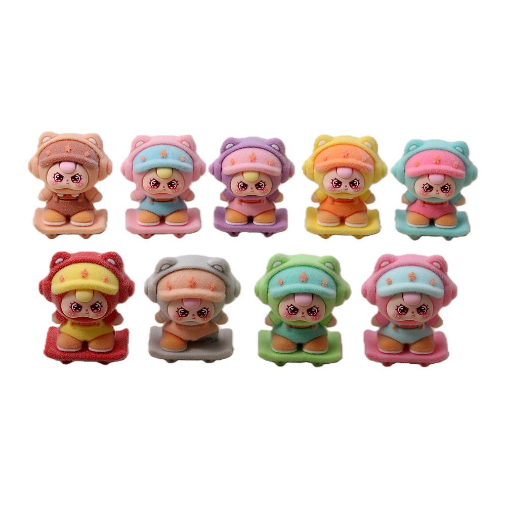 9pcs/Set Baby Three Figure Toy Skateboard Series Mini Figurine Desktop Decoration Model Ornaments Toys Kids Christmas Gifts