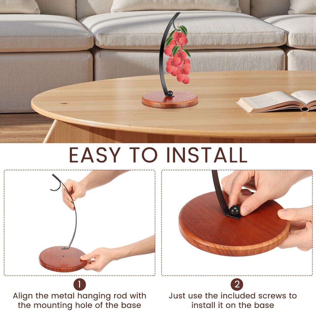 Banana Holder Stand Fruit Storage Banana Hanger Stand Organizer with Hook Kitchen Accessories