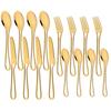 16Pcs Mirror Gold Cutlery Set Knife Fork Spoons Dinnerware Set Stainless Steel Tableware Western Flatware Kitchen Silverware Set