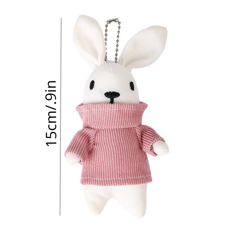 

1pc Sweater Bunny Keychain, Cute Cartoon Plush Pendant for Backpack, Soft Rabbit Doll Key Ring Gift for Girls, Purse Accessories
