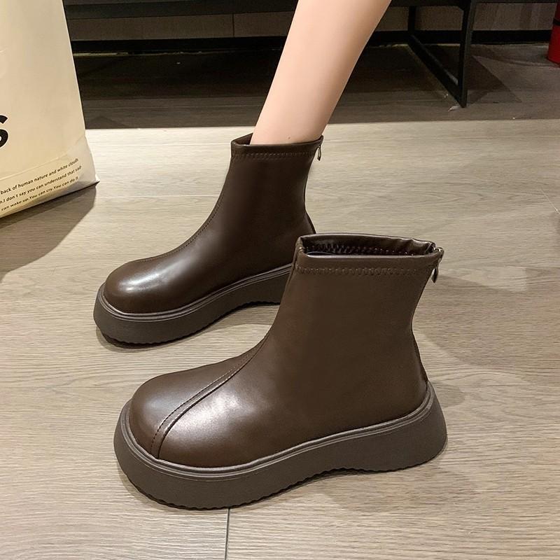 Popular high-quality women's shoes Martin boots women's autumn and winter velvet versatile thick-soled thin fried street muffin-soled short boots wome