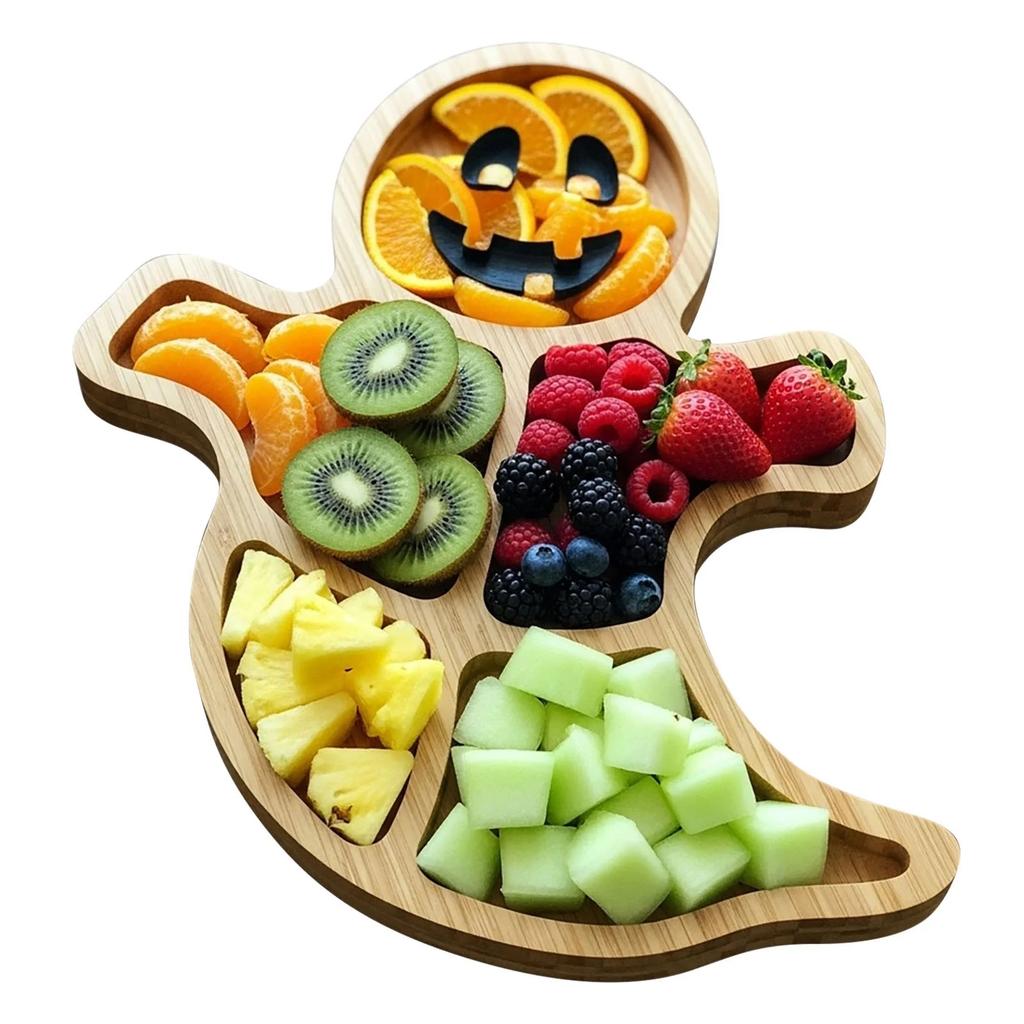 Halloween Charcuterie Board Tray - Wooden Serving Platter With Spooky Designs For Parties, Cheese & Charcuterie Display,  Table Centerpiece Decor