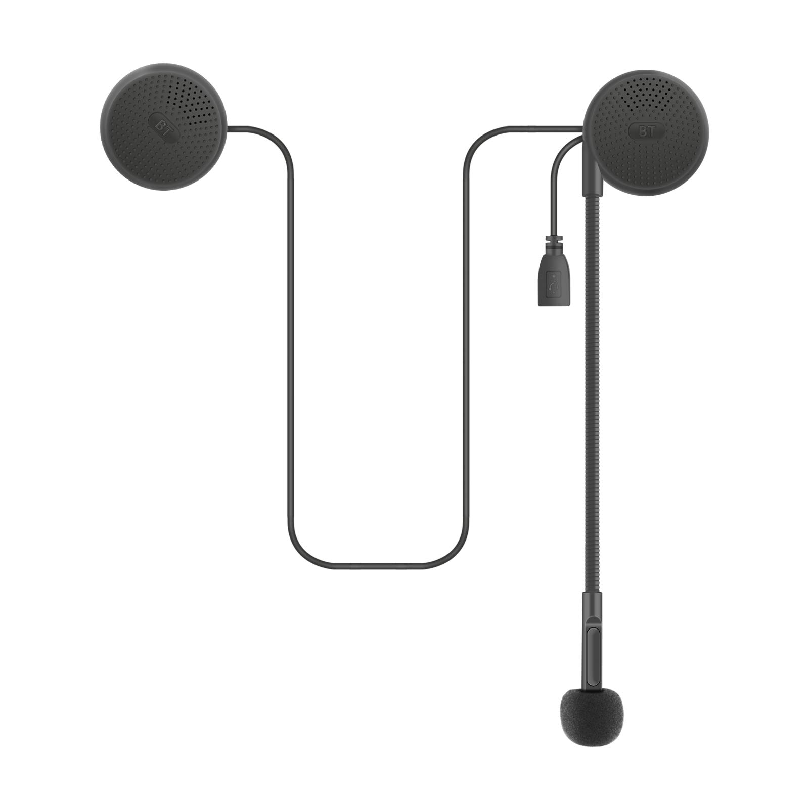 

[0,9 см Ультратонкий] Мотоциклетная гарнитура, Динамик для шлема, Bluetooth 5.0, Тонкий, Автоответ, Водонепроницаемость IP65, Звонки в режиме громкой связи, Музыка, Сертифицировано