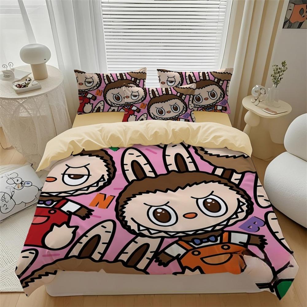 

Милый комплект постельного белья Bubu из 2/3 предметов для спальни, детский подарок, подростковый, взрослый, микрофибра, двуспальный пододеяльник на молнии, декор для комнаты 90x200cm