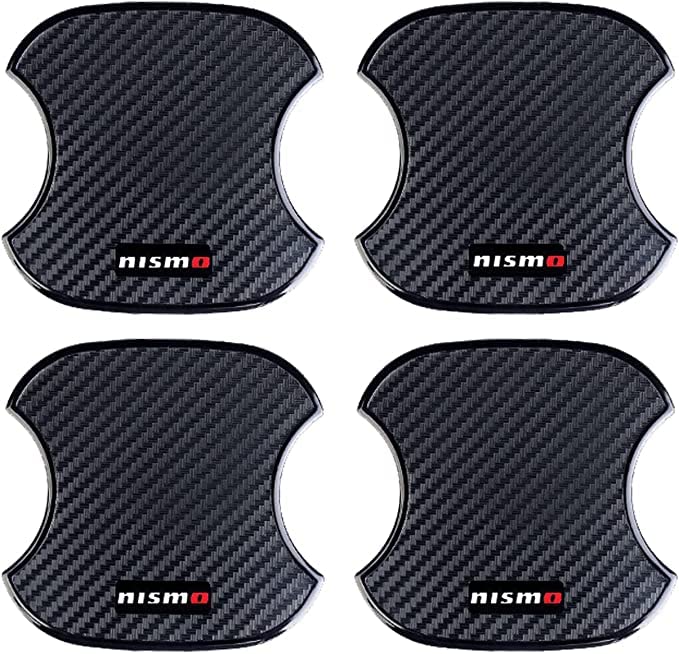 Nismo Door Handle Protectors for Nissan, Carbon Fiber Door Knob Guards, Scratch Prevention, Pack of 4 (M, Nissan)