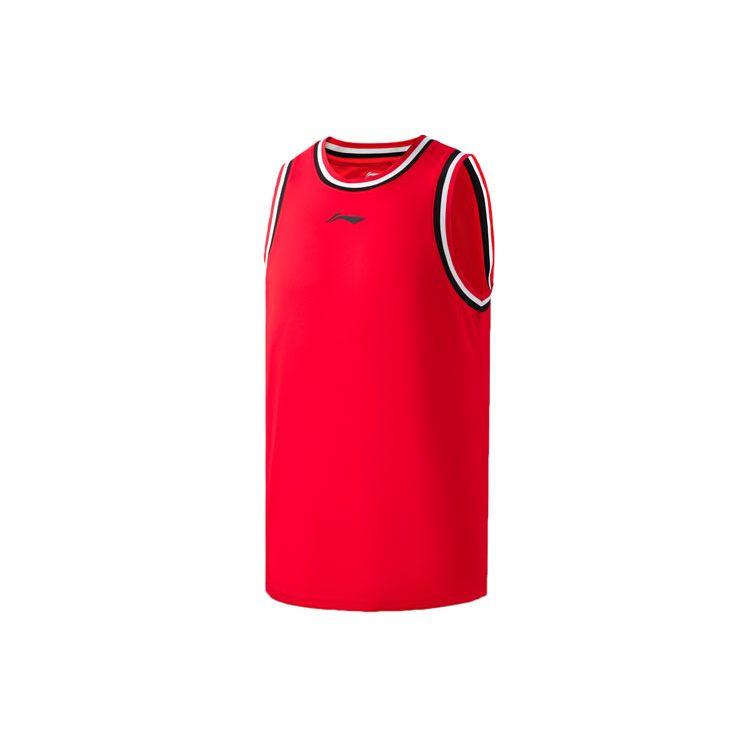 Li Ning Sports Basketball Series Mesh Breathable Basketball Competition Leisure Sports Suit Men Sports Suit Red AATR011-2