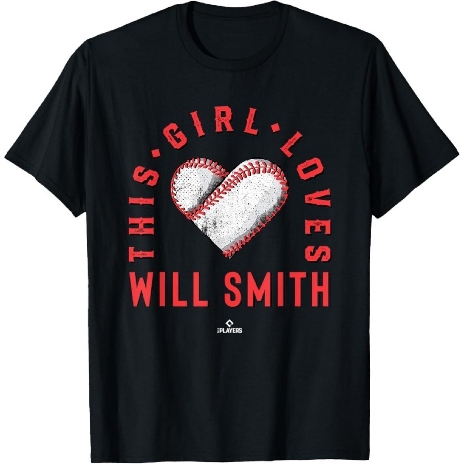 This Girl Loves Will Smith Will Smith Los Angeles MLBPA T-Shirt1 XXXXXL чёрный