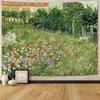 Monet Tapestry Impressionist Art Landscape Tapestry for Bedroom Vintage Green Floral Garden Tapestries Wall Hanging for Living