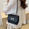Bag Fashion Small Square Bag Small Fresh Bow Shoulder Bag Textured Chain Crossbody Bag
