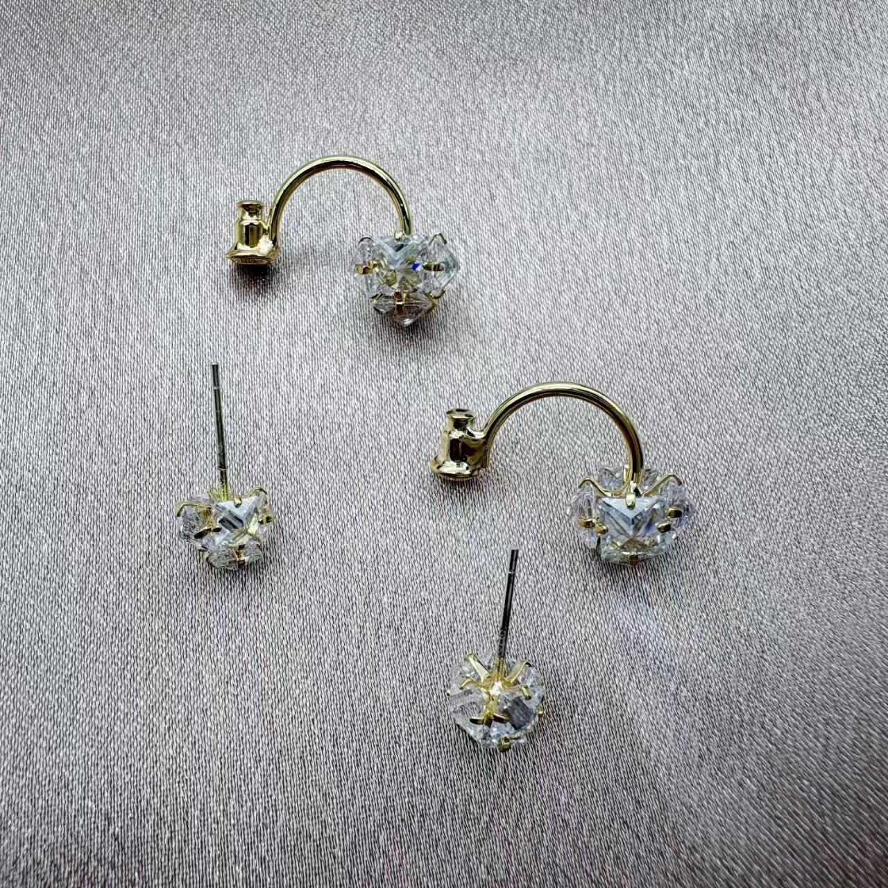 Черный циркон серьги-гвоздики s925 серебро для ношения в паре нишевые серьги легкая роскошь серьги модные серьги