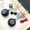 Mini Realistic Cherry Black 8-Ball Pool Table Keychain Pendant