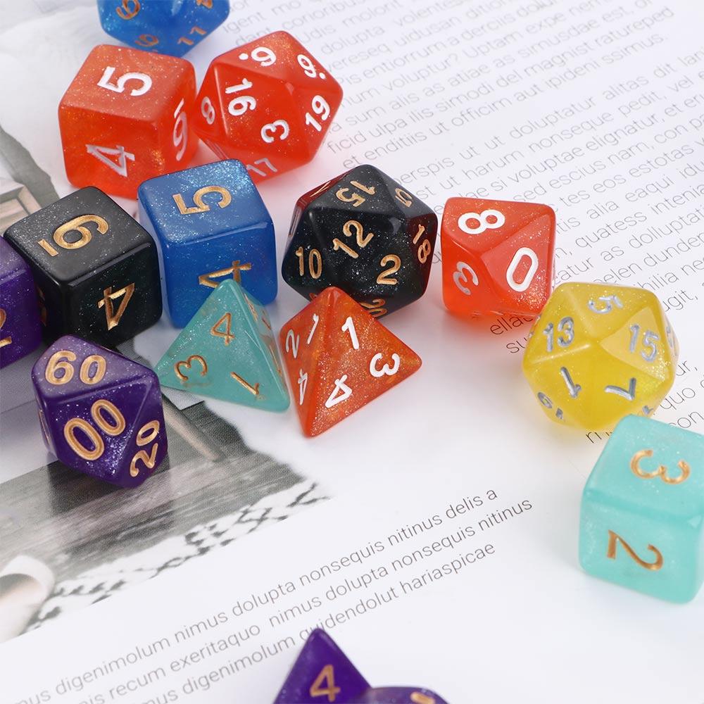 Party Board Games Desktop Entertainment Galaxy Dice Dice Polyhedral Dice Set Star Shine Dice Set