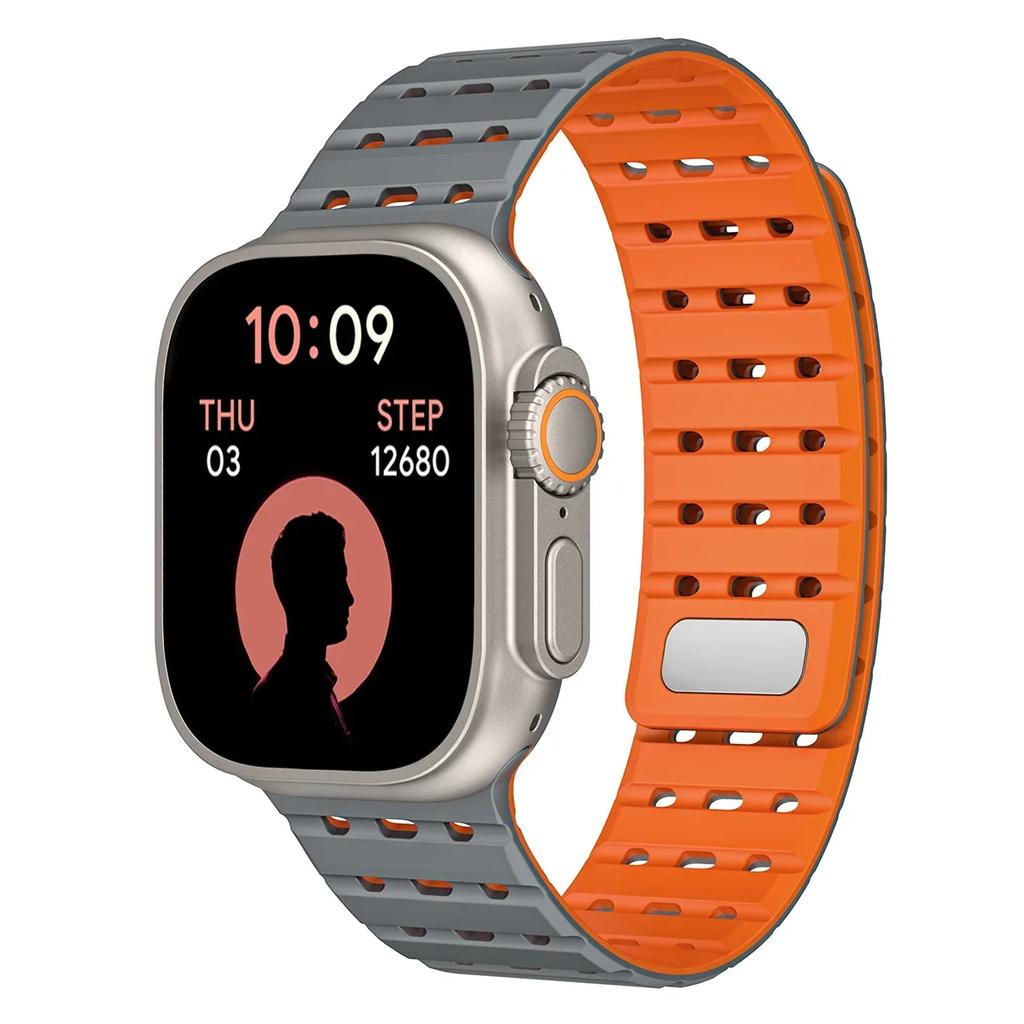 Silicone Magnetic Strap for Apple Watch Series 38 40 41 42 44 45 49 46 Sports Breathable Wristband iWatch S Ultra S-10 9 8 7 6 5
