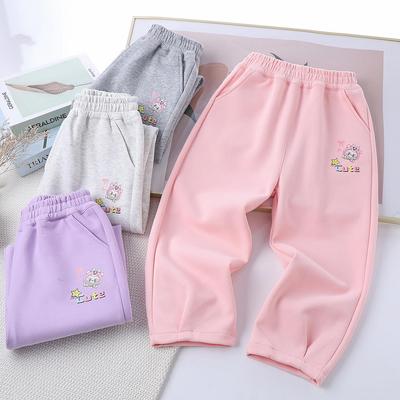 Kids' 2025 Spring/Autumn Casual Drawstring Sweatpants: Girls' Long Pants